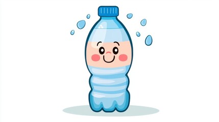 Cute Pixel Art Water Bottle Illustration