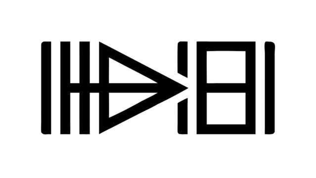 Abstract geometric logo design with arrow and square shapes for modern brand identity and visual communication