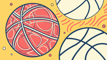 Obraz premium Abstract basketball vector art design for sports team logo and creative basketball illustration graphic element