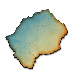 Artistic blue gradient map of Lesotho
