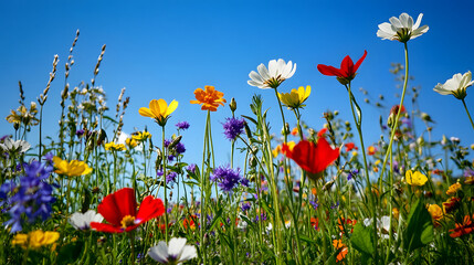 Vibrant Wildflowers in a Sunny Meadow