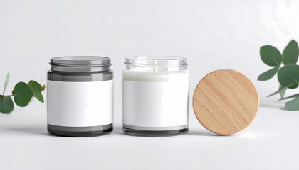 Blank candle jars mockup design