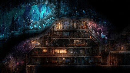 Pixelated cave dwelling