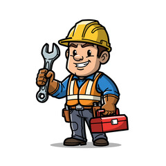 construction worker with tools