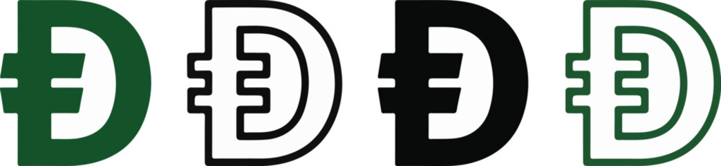 Four variations of the vietnamese dong currency symbol