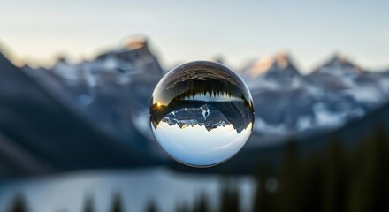 Explore mountain landscapes through a lens ball photography crystal ball reflection