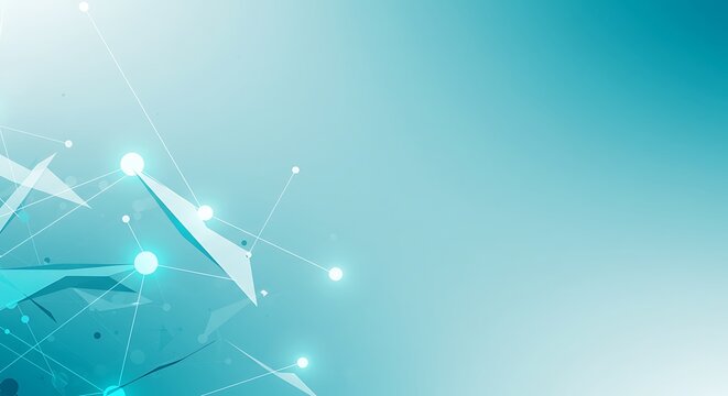 Abstract blue network connections with glowing nodes representing technology and data flow