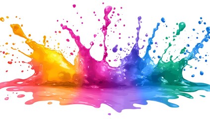 Watercolor pastel color splash background illustration with white space in the center, pastel colors, white background, 