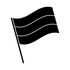 vector illustration of a flag waving on a flagpole. the flag is divided into three horizontal stripes