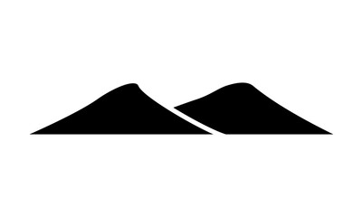 minimalist black and white vector illustration of two adjacent mountains