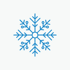 Snowflake icon for simple flat style weather ui design fully editable vector template