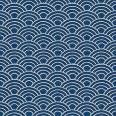 Traditional Japanese indigo Seigaiha pattern