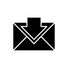 incoming email icon with arrow in envelope