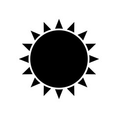 simple icon of a sun with light around it design vector isolated on white background