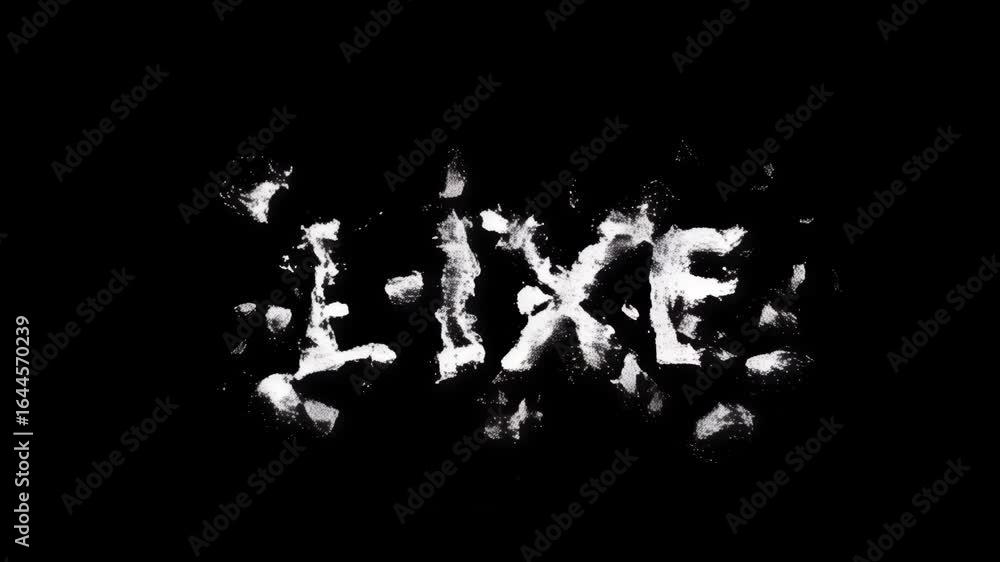 Poster cinematic visual of a typographic animation featuring the word 'like' in a dynamic and energetic com