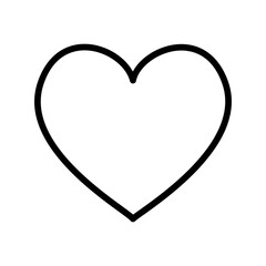 heart vector icon outline. classic heart shape, depicted with a clean outline. this minimalist icon universally represents love, affection, care, and romance.