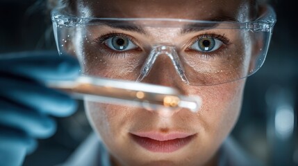 A female scientific research team in a laboratory