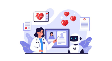 Artificial intelligence and the future of healthcare with robot and doctor