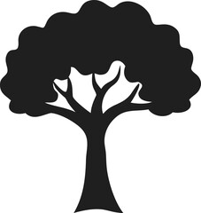Simple Monochrome Flat Tree Silhouette Illustration for Decoration Element