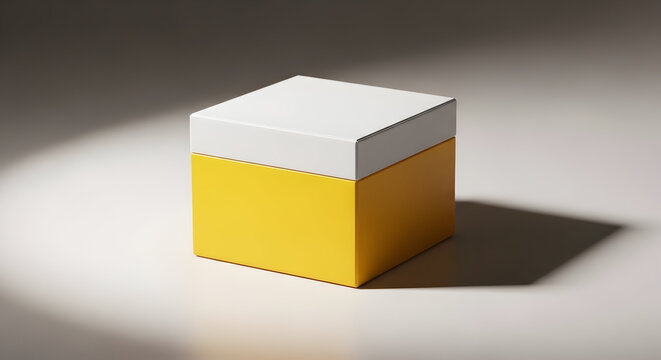 Yellow box on dark background with abstract geometric shapes and lines, representing digital data and storage concepts
