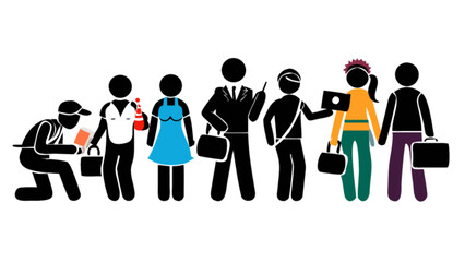 Illustration of muslim women farming and supporting education in a rural community setting vector design