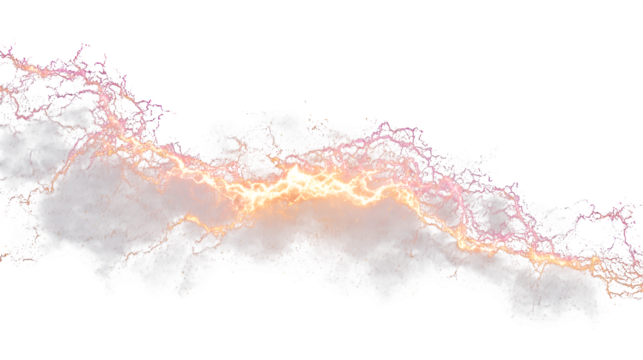 Abstract Lightning Energy Flow, isolated on transparent background