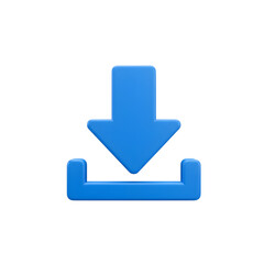 Download icon 3d style, isolated on transparent background
