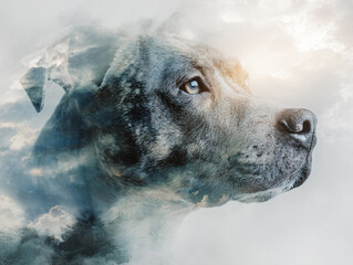 dog silhouette outdoor animal paw wonder profile majestic brown fur canine peaceful loyal companion clouds portrait nature sky powerful happy focus vibrant serene playful landscape rescue breed