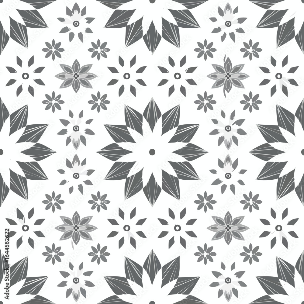 Poster black and white seamless abstract pattern background and backdrop grayscale ornamental design