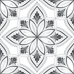 Black and white seamless abstract pattern background and backdrop grayscale ornamental design
