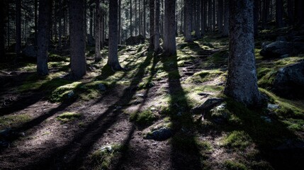 Fototapeta premium Sunlit forest floor