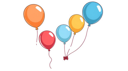 Popped balloon vector isolated on white background. Popped balloon clip art. Flat vector in cartoon style.