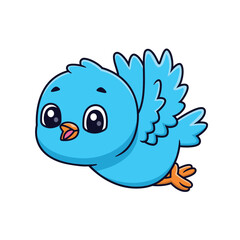 Cute Bird Flying Cartoon Vector Icon Illustration. Animal Nature Icon Concept Isolated Premium Vector. Flat Cartoon Style