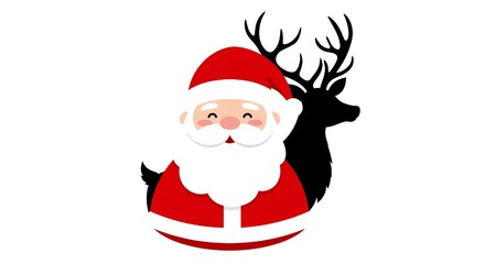 Cheerful Santa Claus with Festive Reindeer Companion Spreading Holiday Joy