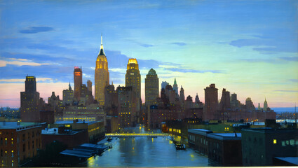 Obraz premium New York City at Dusk