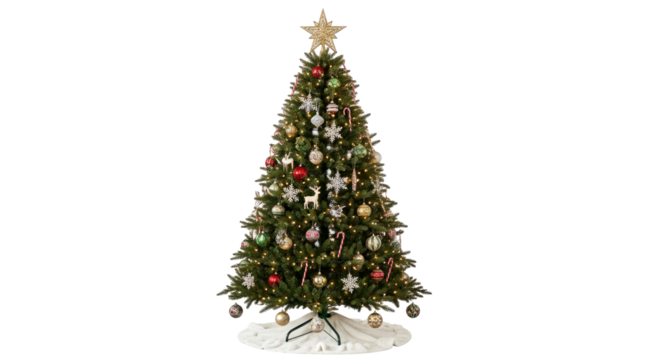 festive decorated christmas tree for holiday cards and websites - Powered by Adobe