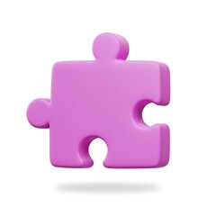 Obraz premium Purple puzzle piece 3D icon