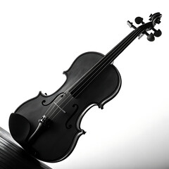 Fototapeta premium A Classic Stringed Musical Instrument The Violin Captured in a Dramatic Light and Shadow Composition Showcasing its Elegant Form