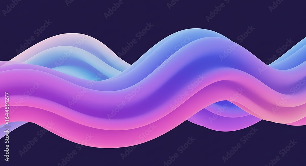 Aufkleber abstract wave forms a colorful 3d render for creative design & backgrounds in digital art