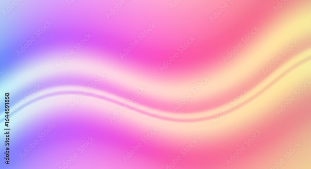 Poster smooth gradient abstract background with wavy holographic colors and soft flowing lines, ideal for m