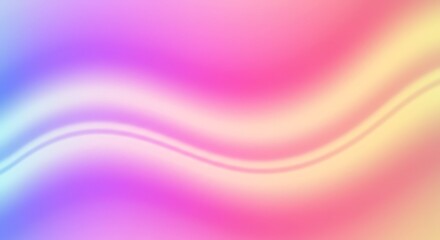 Fototapeta premium Smooth Gradient Abstract Background with Wavy Holographic Colors and Soft Flowing Lines, Ideal for Modern Design and Digital Art Projects.