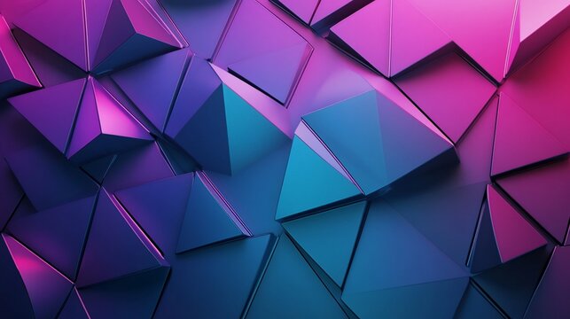 Geometric abstraction with vibrant gradient hues and modern design texture