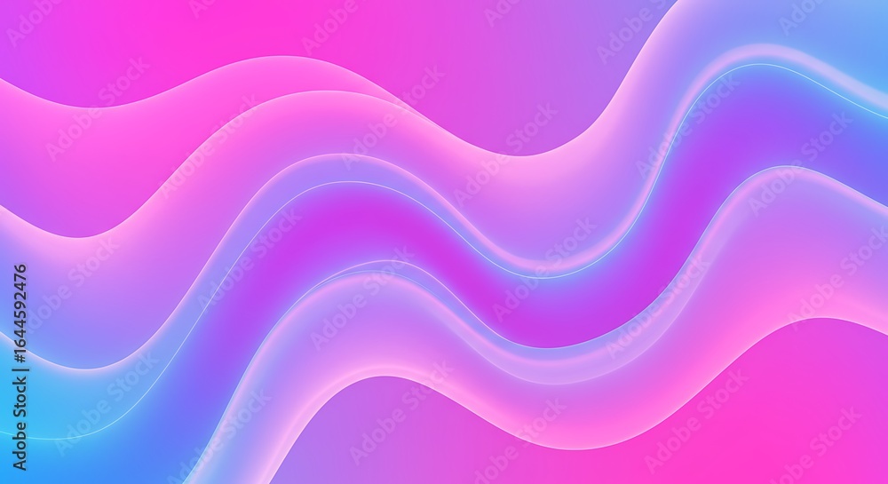Poster abstract flowing waves of pink and blue creating a mesmerizing gradient background, perfect for digi