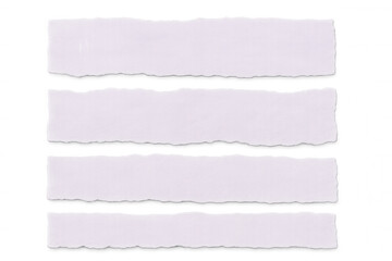 Naklejka premium Layered white paper strips torn horizontally, revealing translucent edges against transparent backdrop, enhancing graphic design compositions