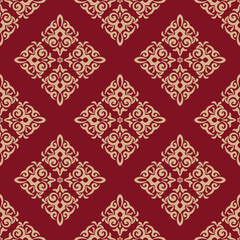 Elegant Seamless Damask Pattern – Vintage Ornamental Floral Background for Luxury Design and Home Decor