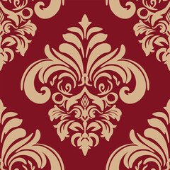 Elegant Seamless Damask Pattern – Vintage Ornamental Floral Background for Luxury Design and Home Decor