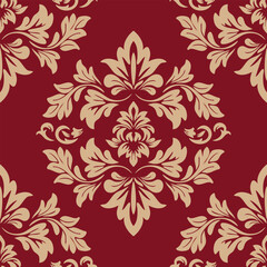 Elegant Seamless Damask Pattern – Vintage Ornamental Floral Background for Luxury Design and Home Decor