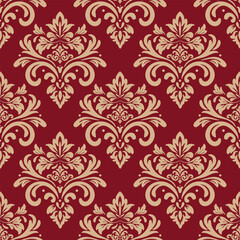 Elegant Seamless Damask Pattern – Vintage Ornamental Floral Background for Luxury Design and Home Decor