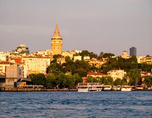 Fototapeta premium Cityscape view of Istanbul at sunset