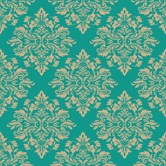Elegant Seamless Damask Pattern – Vintage Ornamental Floral Background for Luxury Design and Home Decor
